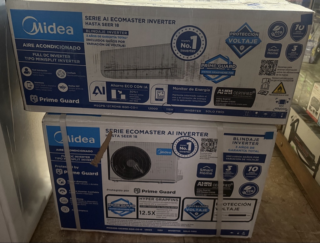 Midea aire acondicionado blanco inverter