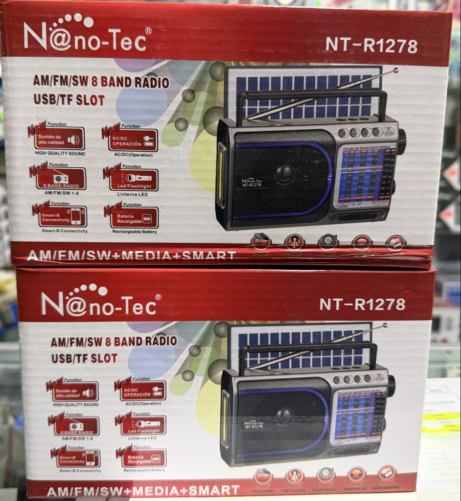 N@no-Tec NT-R1278 radio AM/FM/SW negra
