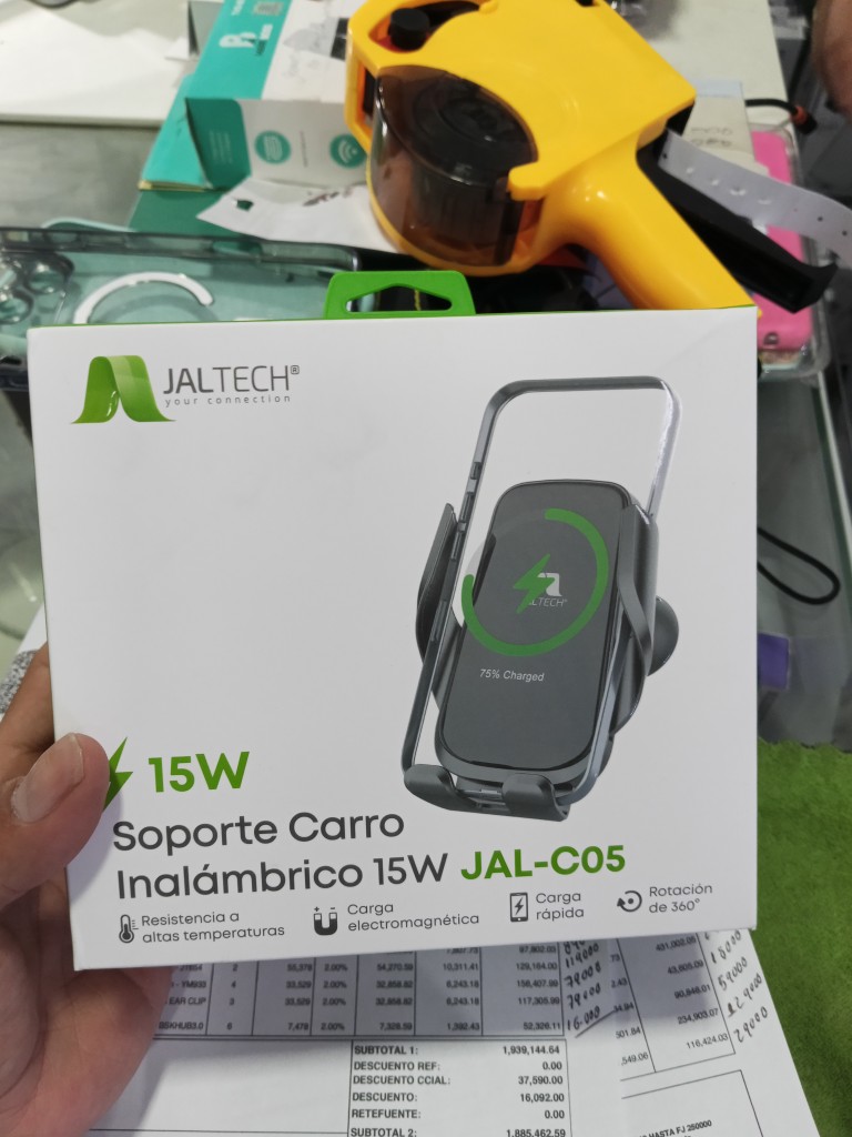 Soporte carro inalambrico 15w