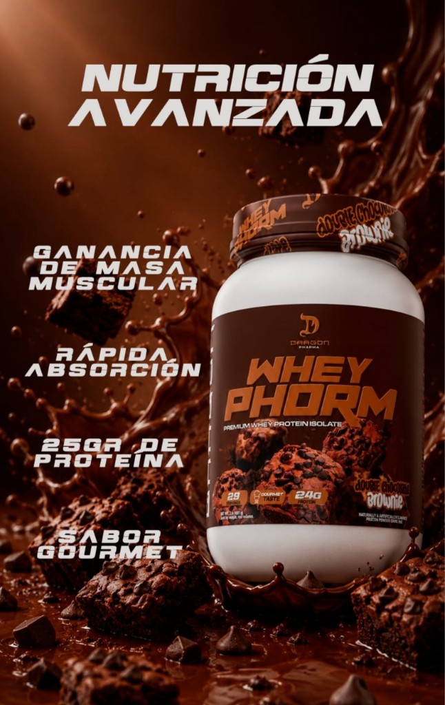 Wheyphorm Doble Chocolate Brownie 2 libras 23 servicios