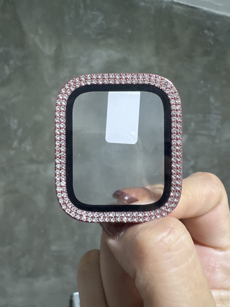Bumper doble brillos con pantalla rosa gold