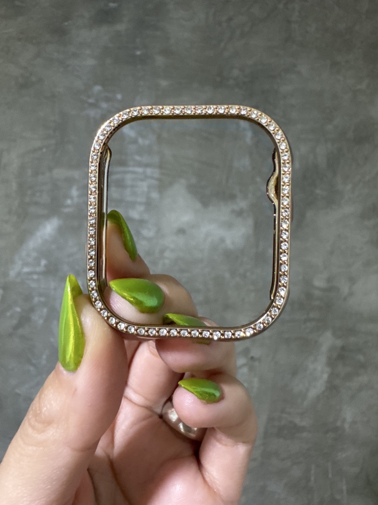 Bumper de brillos sin pantalla oro rosa