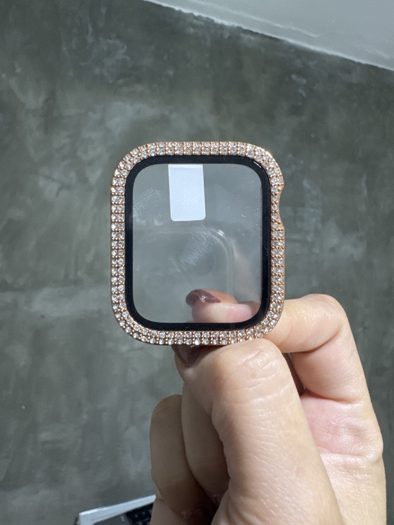 Bumper doble brillos con pantalla oro rosa