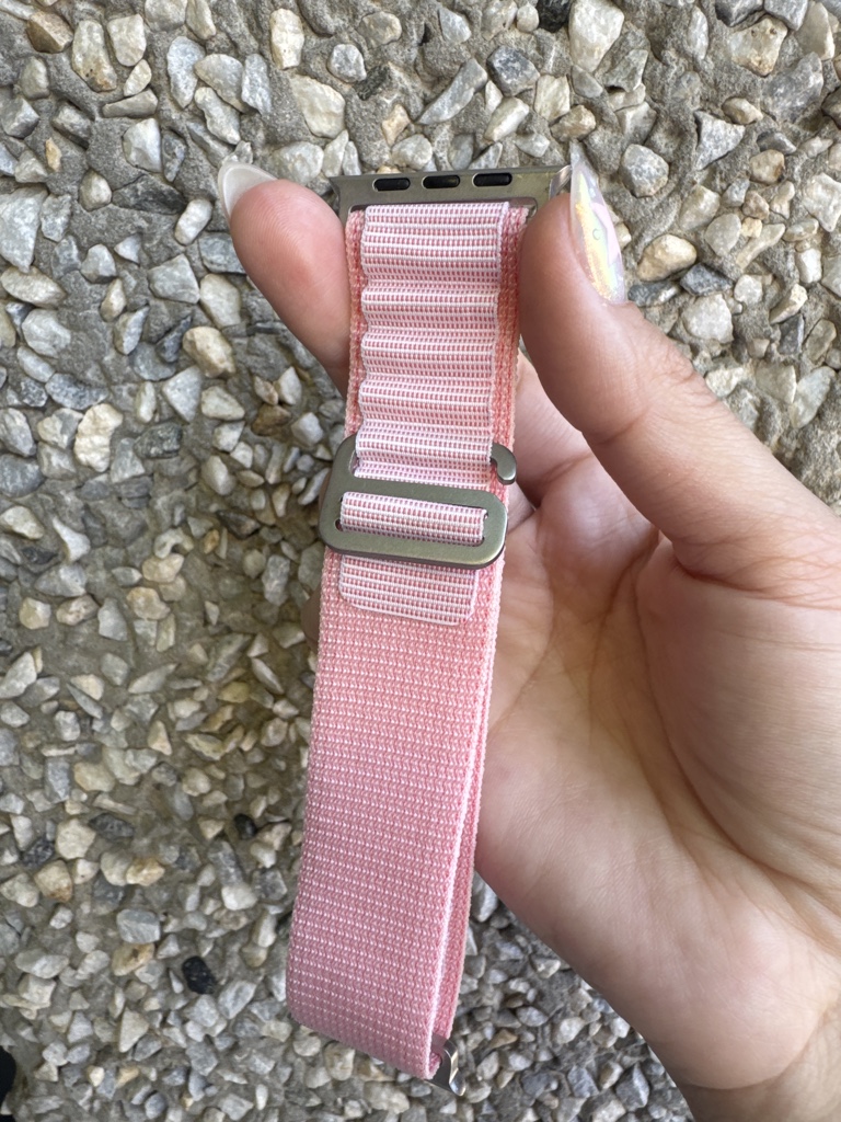 Correa de tela con gancho rosa