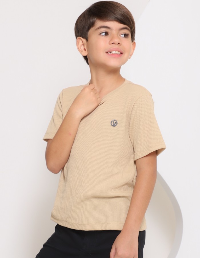 Camisa texturizada bege