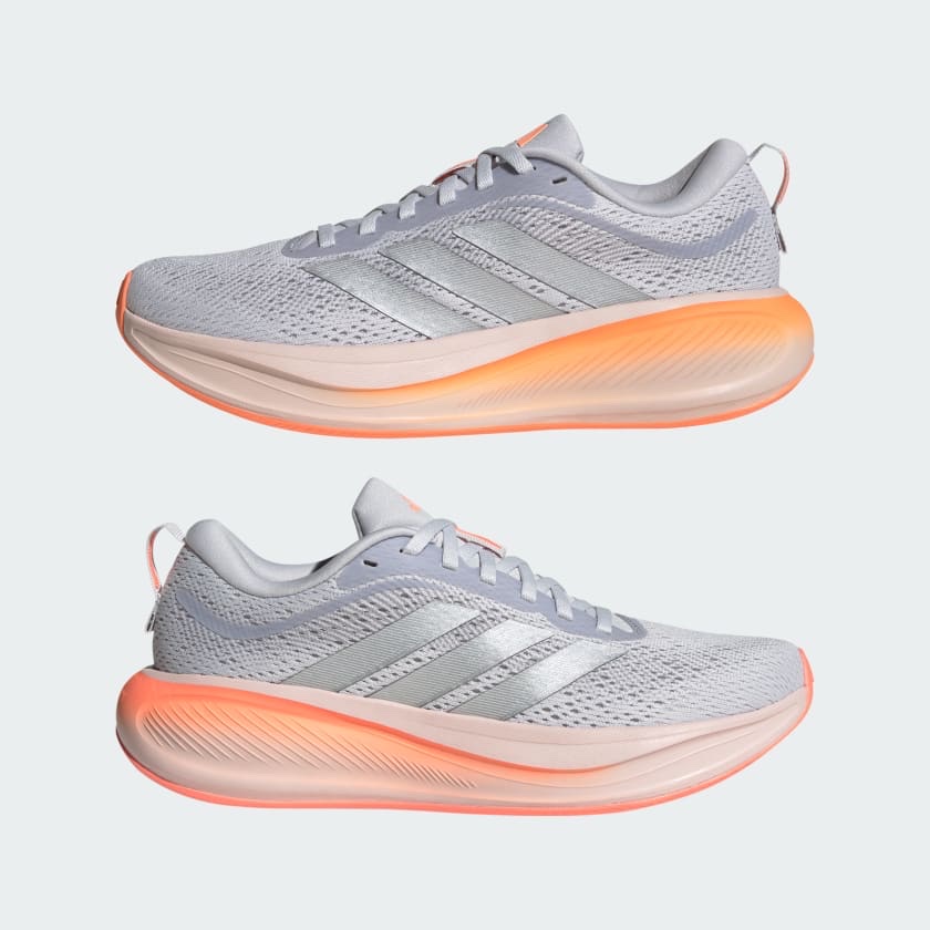 DAMA ADIDAS tenis gris con suela naranja Talla 6US.  23CM