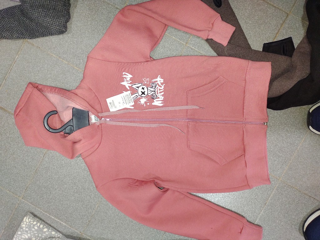 Campera rosado con cierre