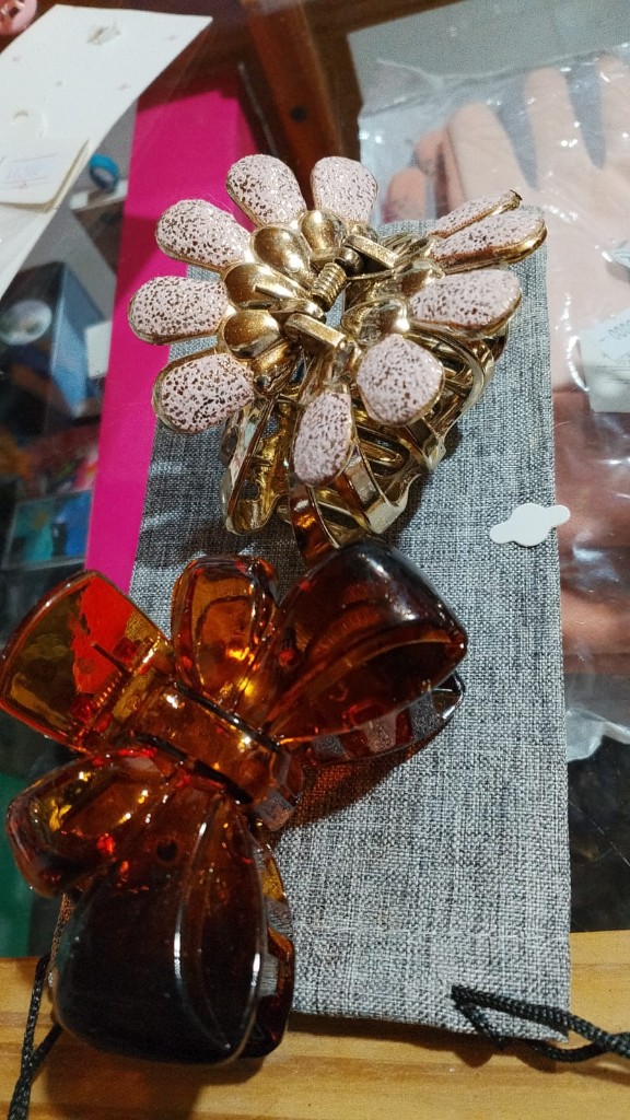 Broche flor metalizado