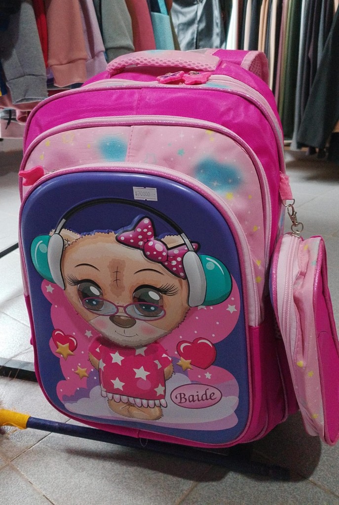 Baide mochila rosa gato