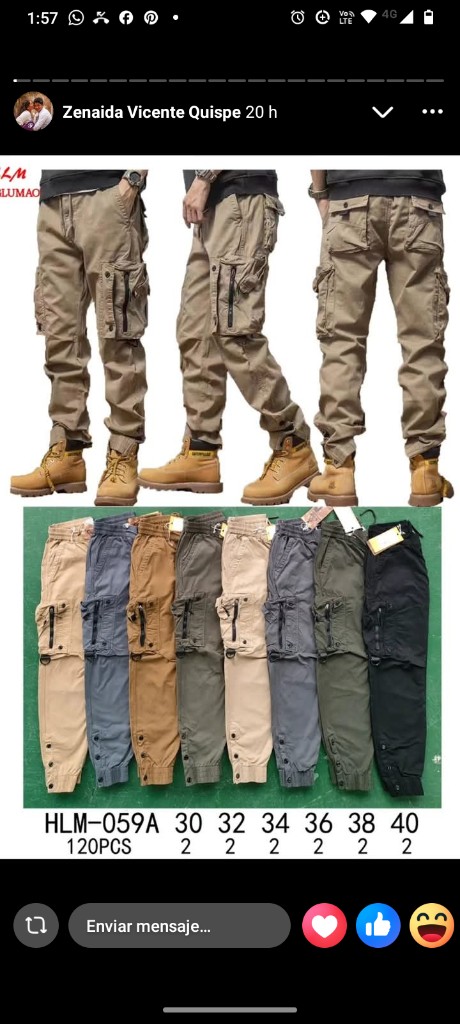 Pantalon cargo HLM-059A
