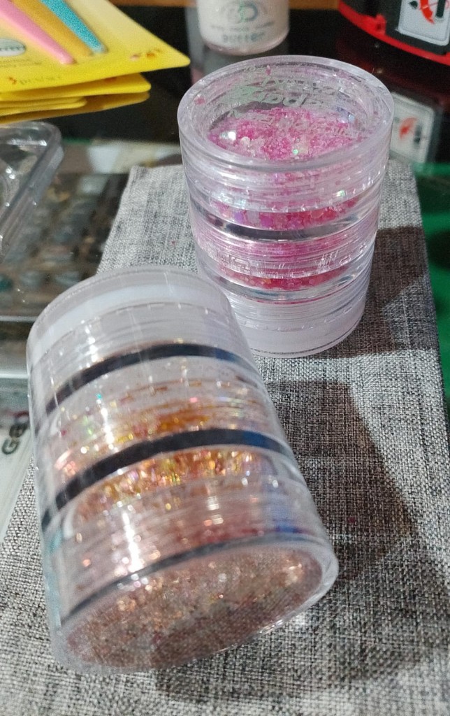 Glitter rosa en potecito