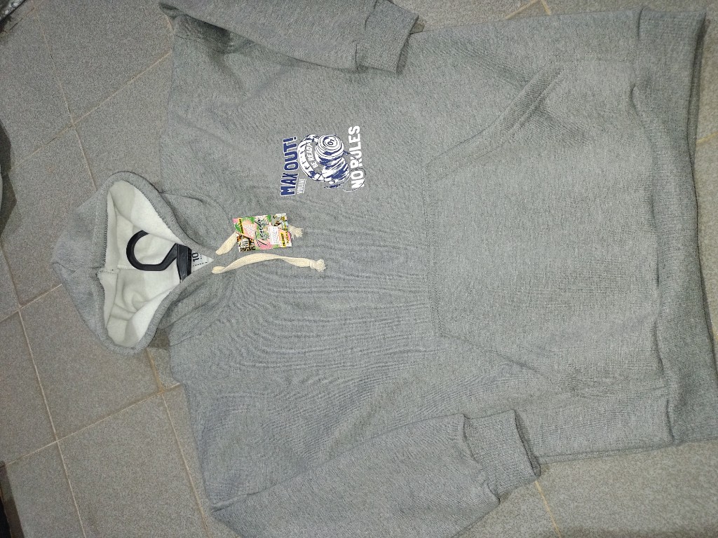 Buzo gris con capucha