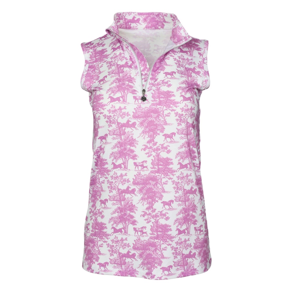 Camisa Dama Dapplebay Equestrian Toile  Zip . Sin Mangas