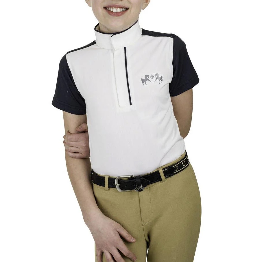 Camisa niña Magda Equicool .. Blanco y azul