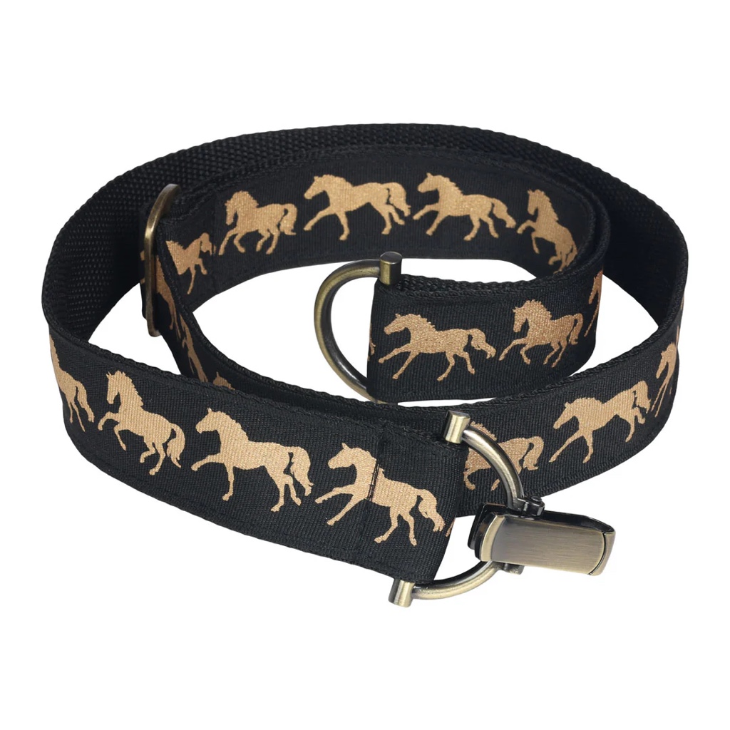 Cinturon Lila jumping horses AWST .  Negro Dorado