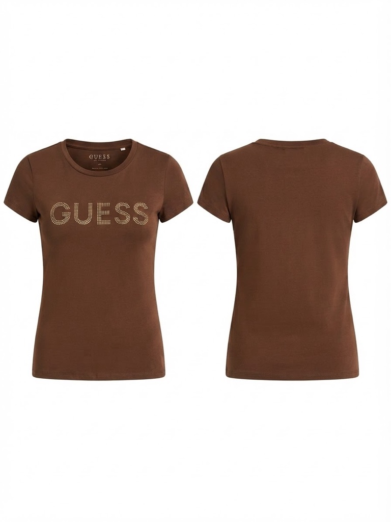 Camiseta Dama Guess Café con Piedras