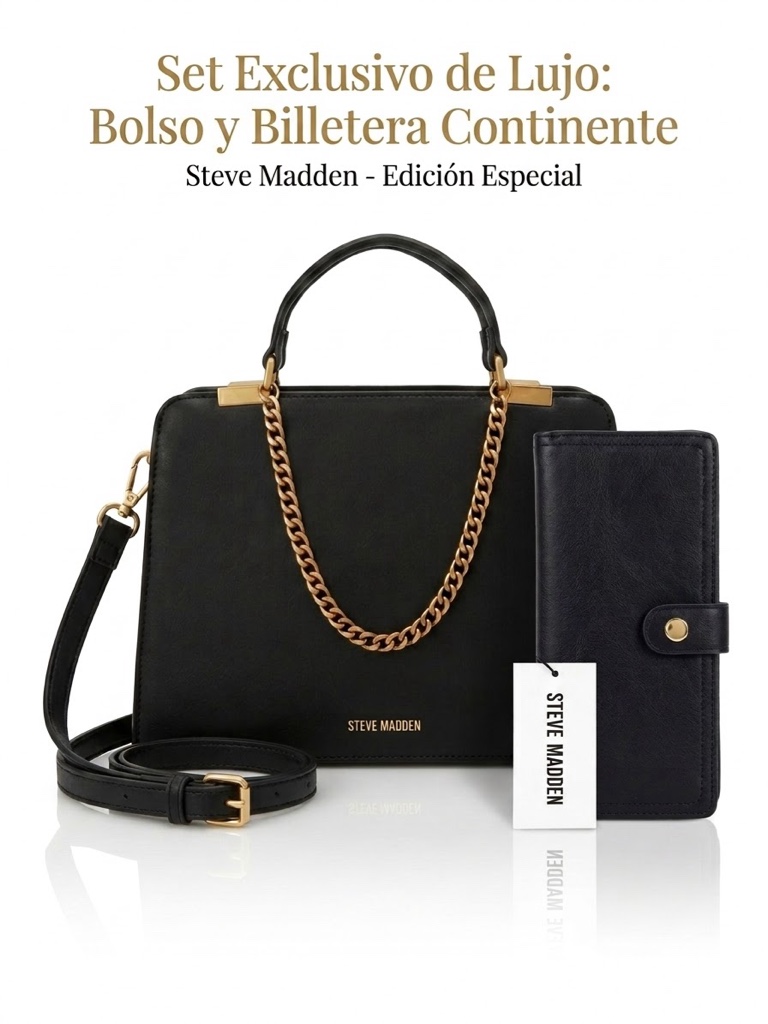 Set de lujo Steve Madden Negro Original