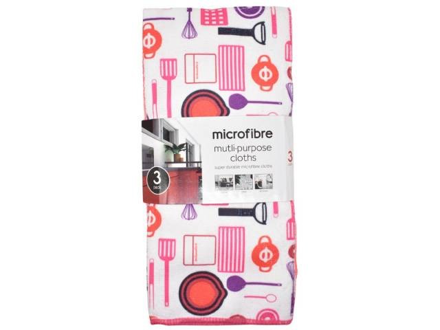 Repasadores de microfibra x3 unidades. Rosado