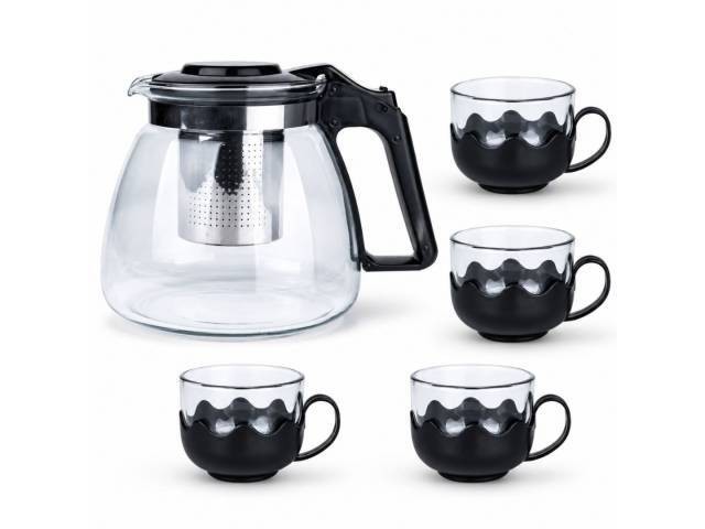 Set tetera vidrio 1l 5pcs