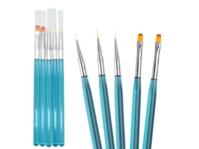 Set de pinceles para decoración de uñas 5pcs