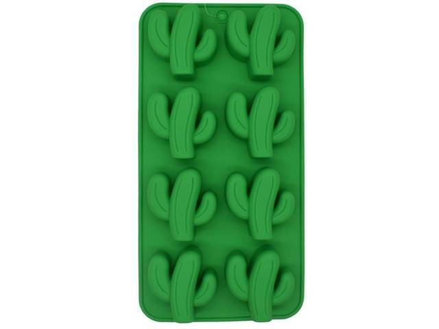 Molde de silicona con formas de cactus 21x11cm. Verde
