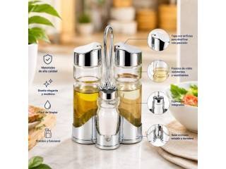 Set 4 condimenteros C/soporte