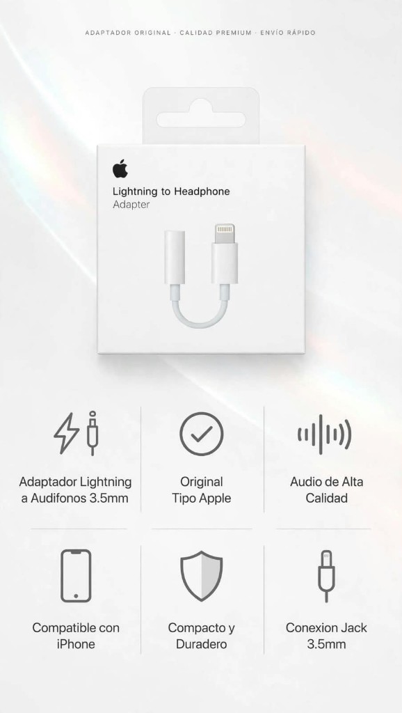 Adaptador Lightning to Headphone