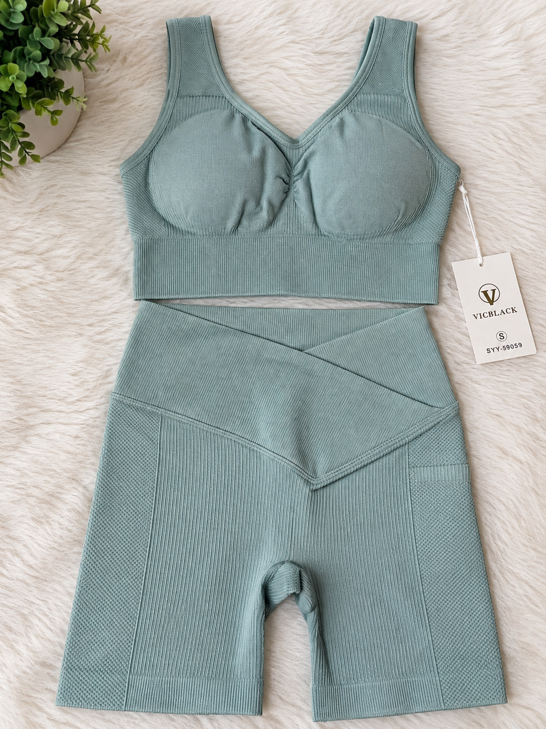 Conjunto deportivo mujer color verde menta talla S