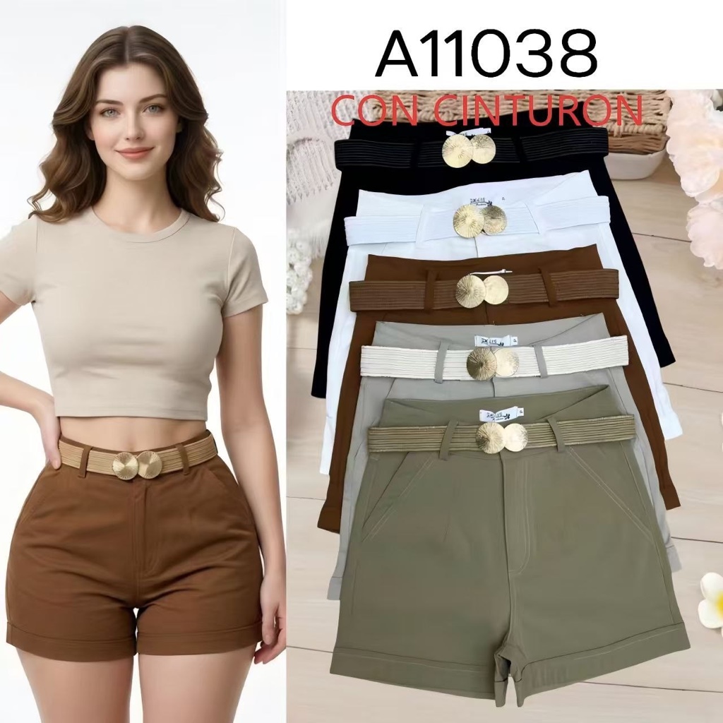 Shorts con cinturón ZHANG