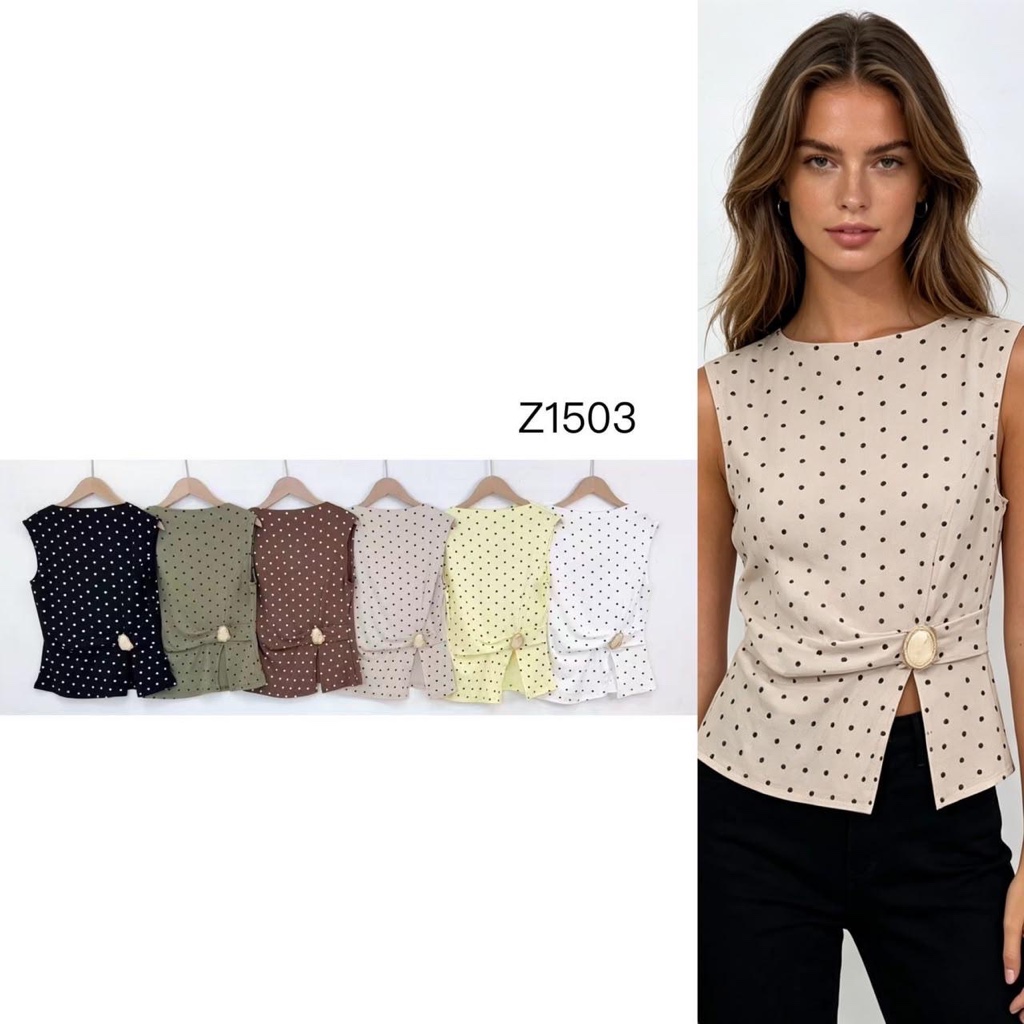 Blusa lunares con aplique