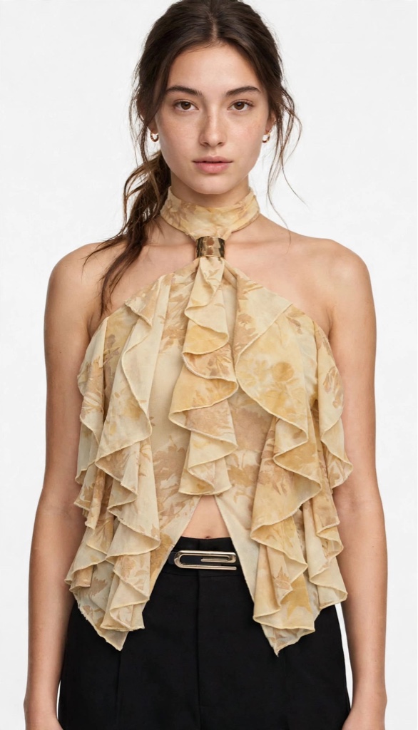 Blusa Lidia Halter vuelos