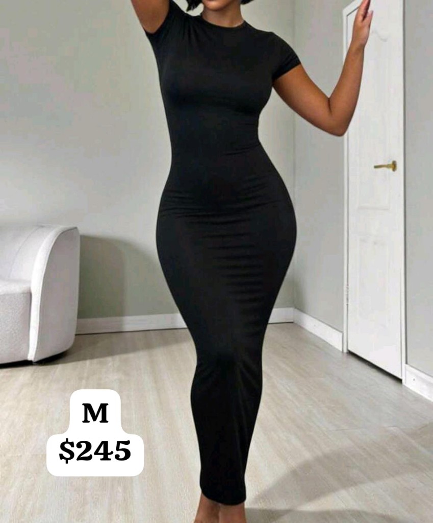 Vestido negro largo y ajustado M