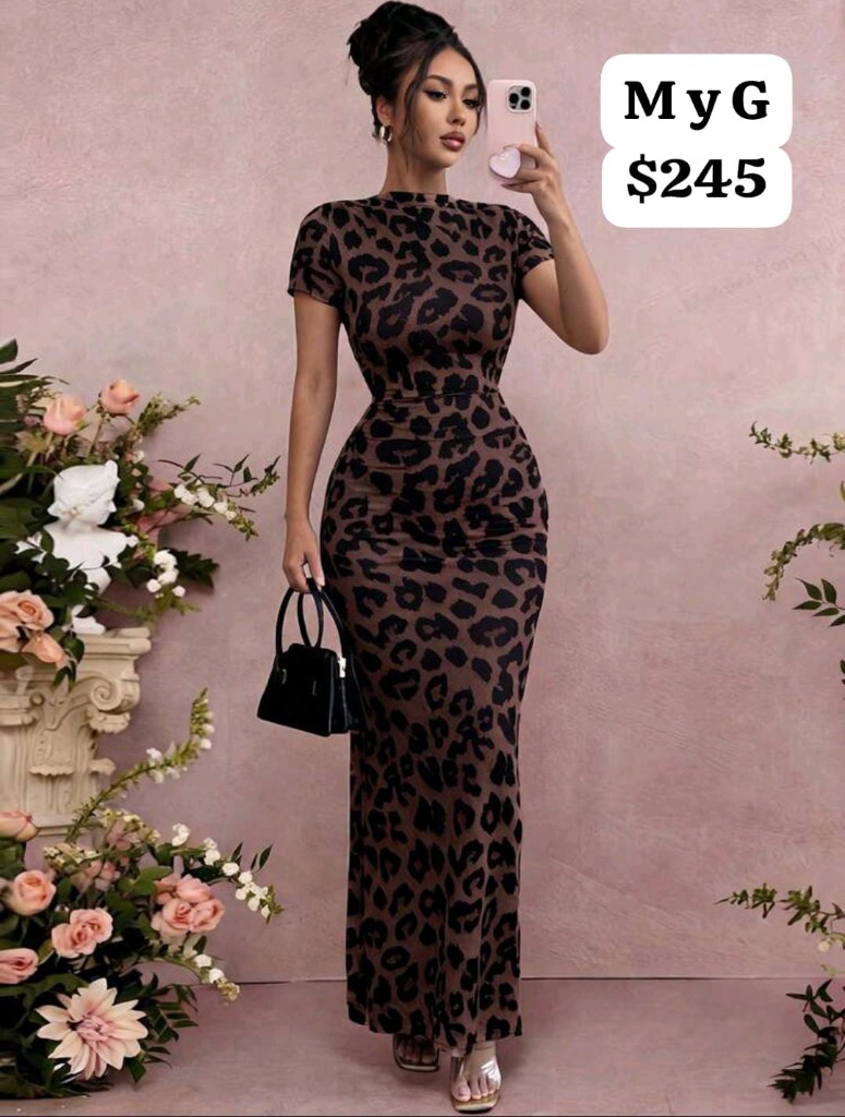 Vestido animal print largo