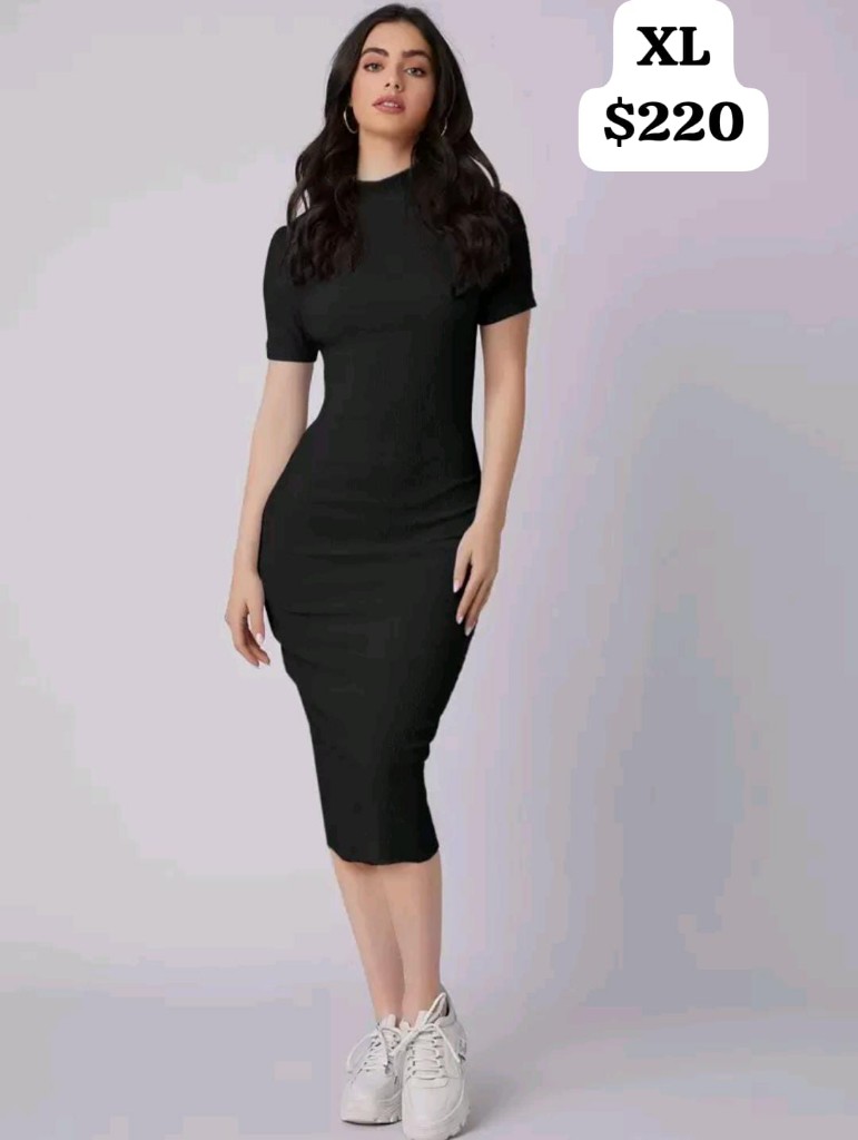 Vestido negro hasta los tobillos XL