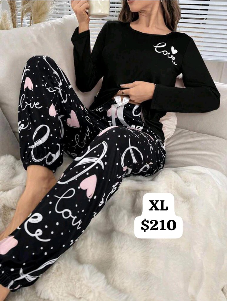 Pijama negro Love XL