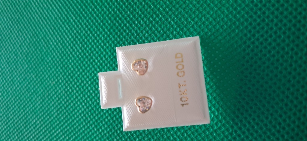 Aretes corazon oro 10k