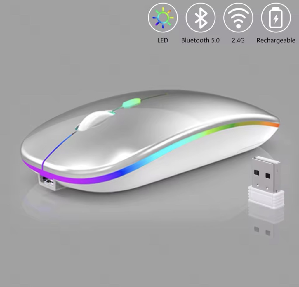Mouse sem fio prata