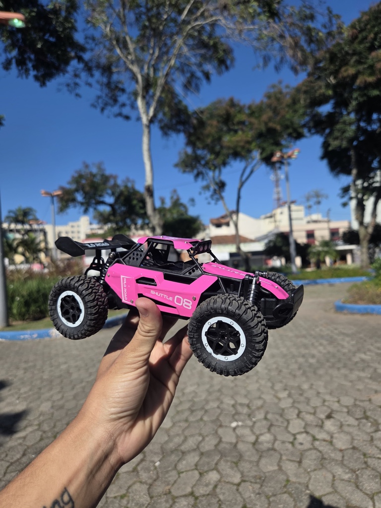 Carrinho controle remoto rosa