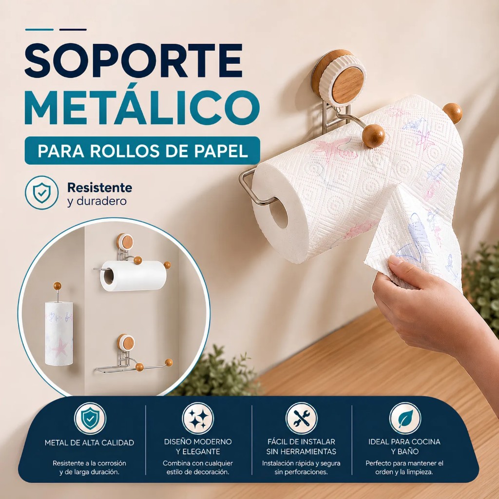 Soporte metálico para papel adhesivo