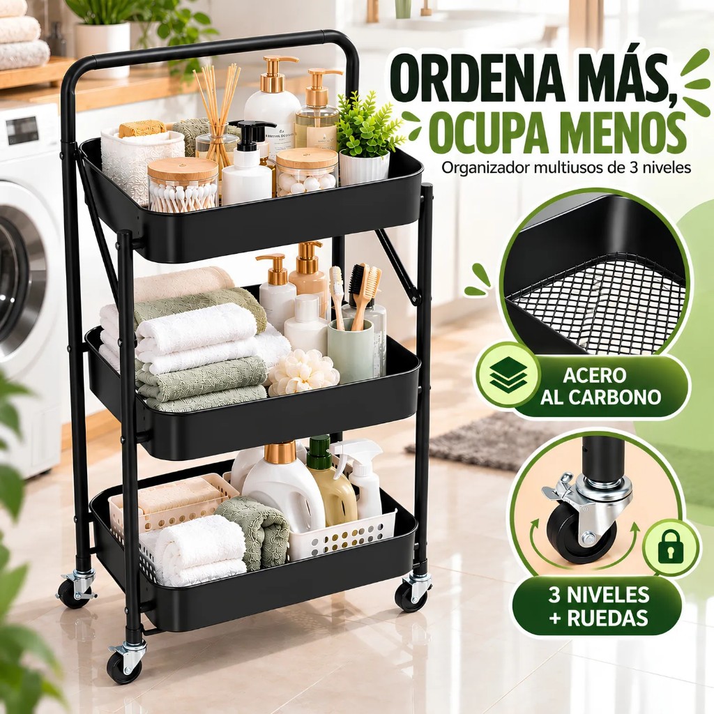 Organizador con ruedas 3 niveles
