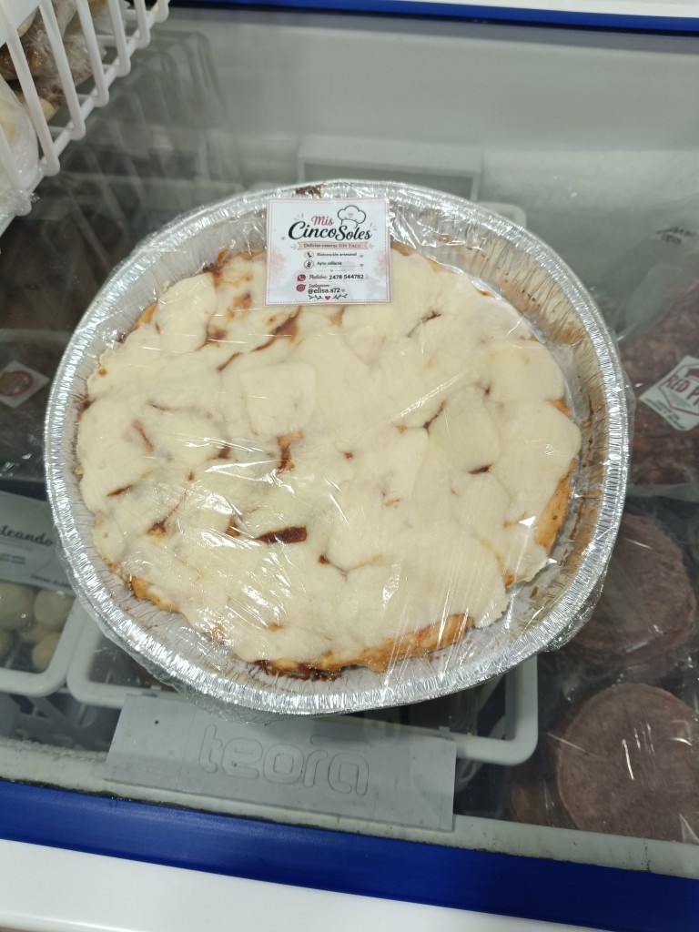 Pizza de muzzarella sin tacc y lactosa Mis 5 Soles