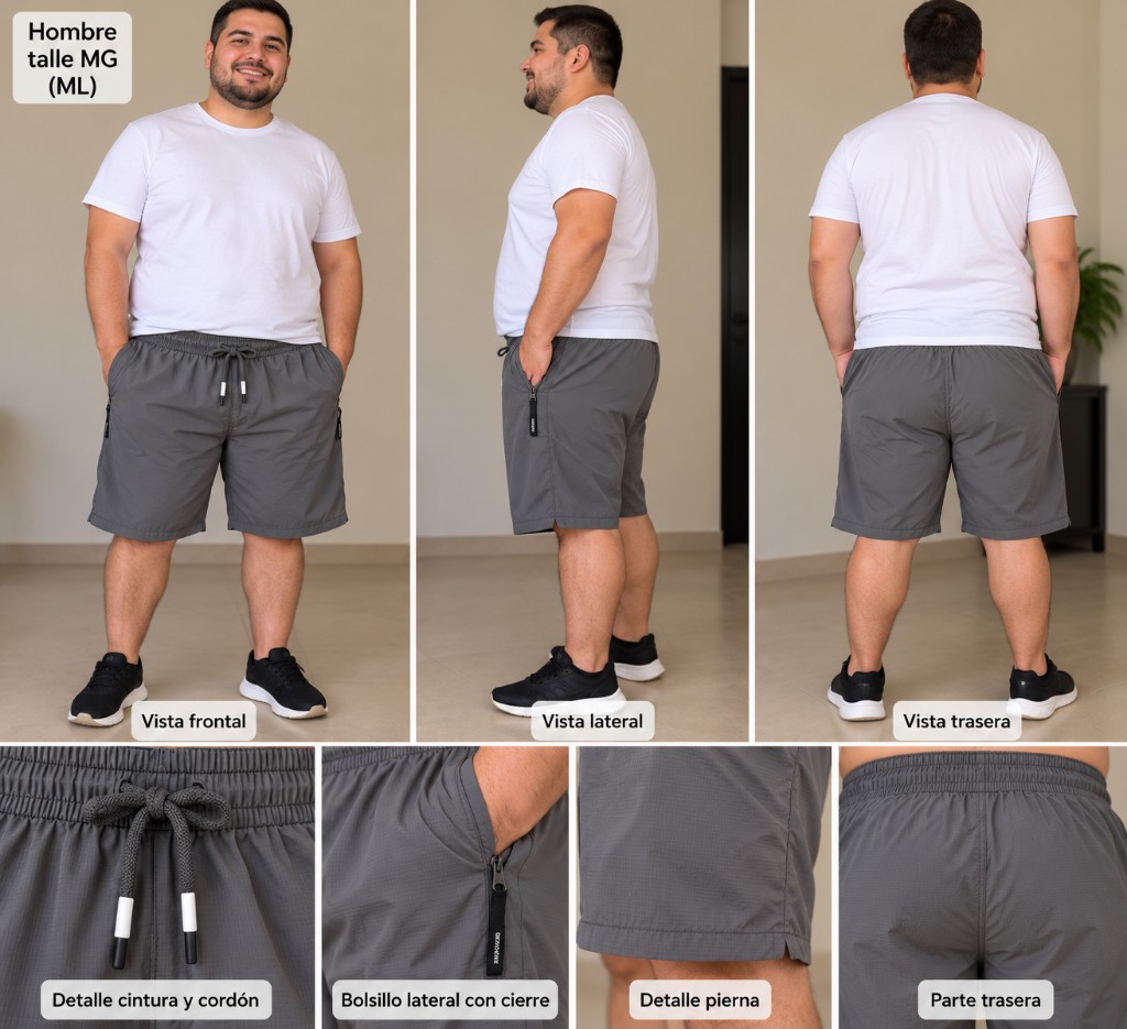 Bermuda hombre gris m/g