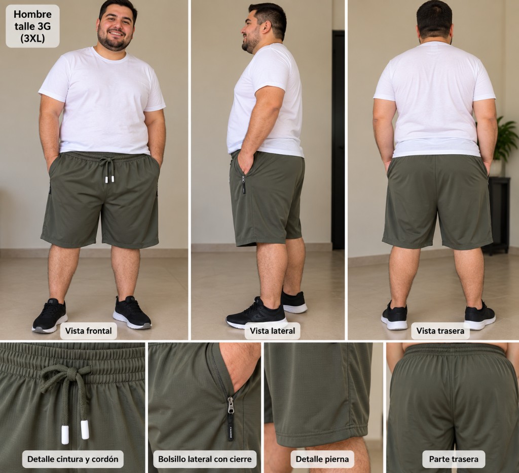 Short masculino verde m/G y 3xl a 4xl