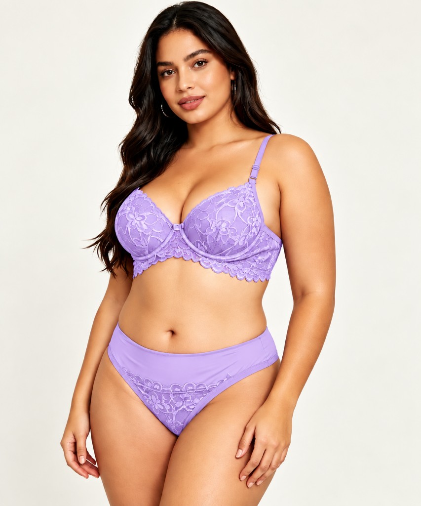 Conjunto lila encaje M/G
