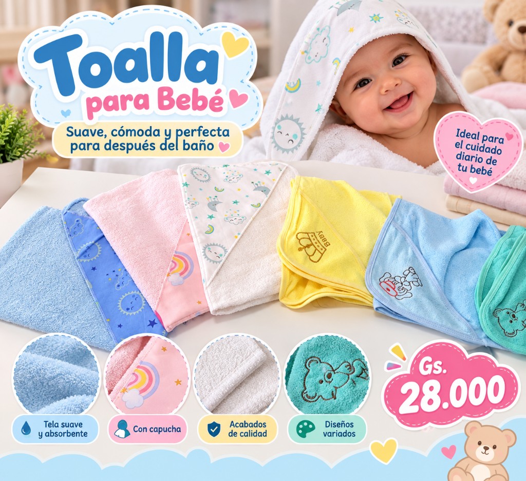 Toalla para bebé con capucha