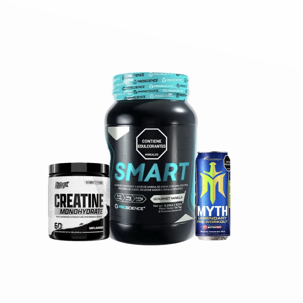 Combo Smart 3lb + Creatina Nutrex 60 serv + Lata Myth gratis