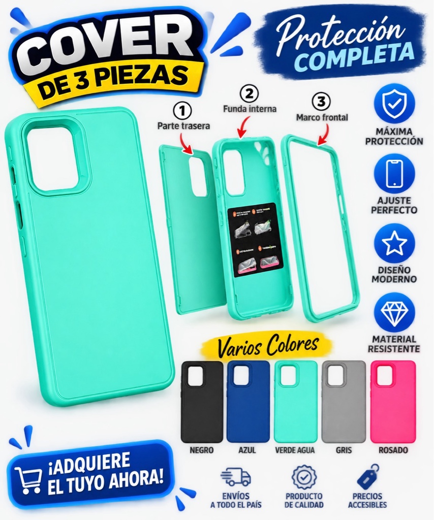COVER 3 PIESAS BARATO