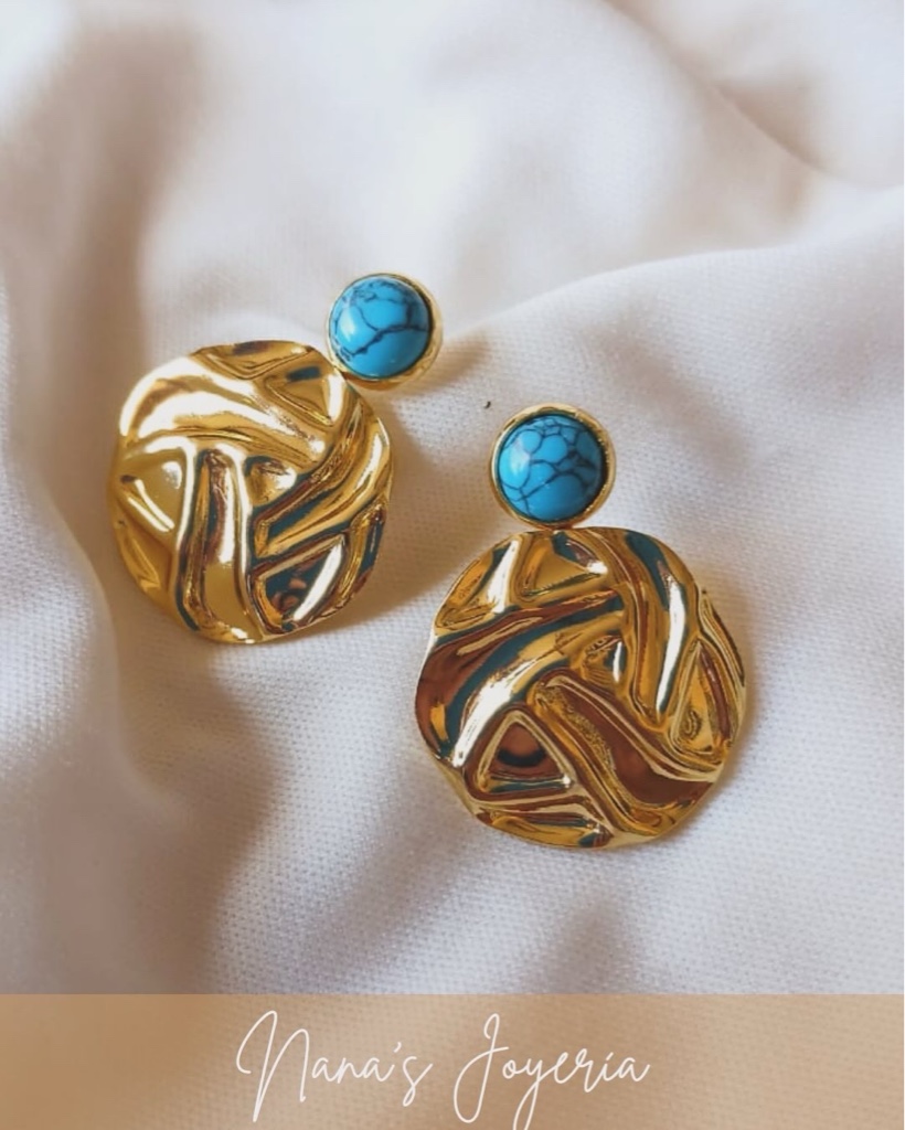Aretes Turquesa Redondos