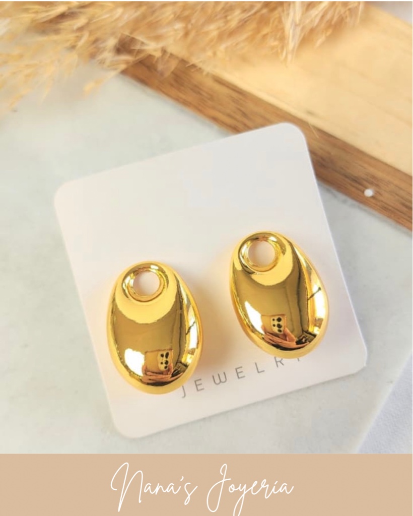 Aretes ovalados acero