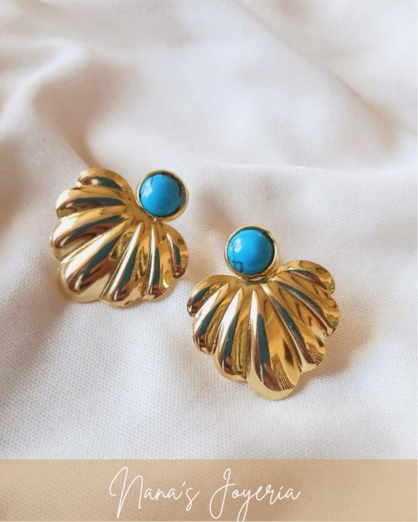 Aretes Turquesa Hoja